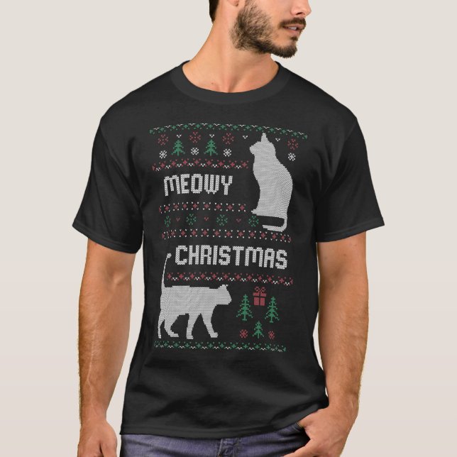 Meowy Christmas T-Shirt (Front)