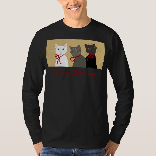 Meowy Christmas T-Shirt (Front)