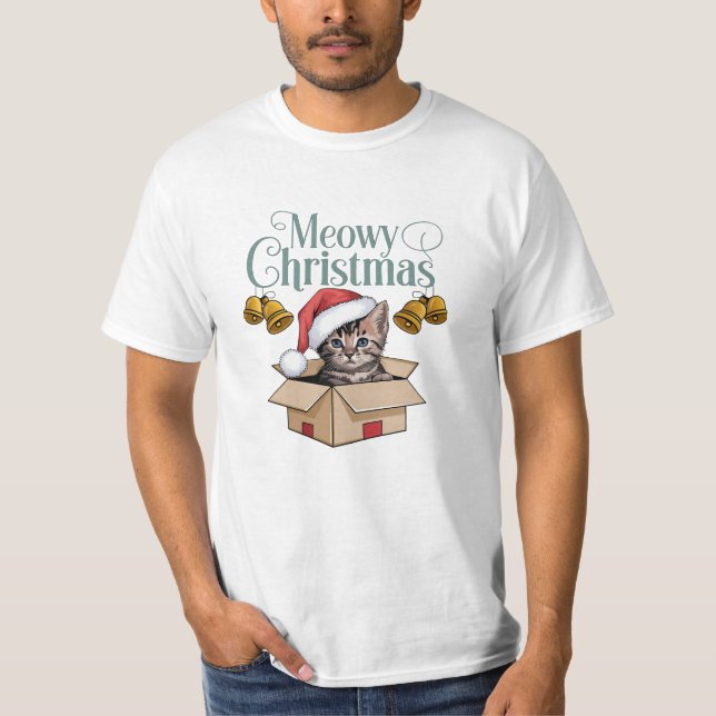 Meowy Christmas T-Shirt (Front)