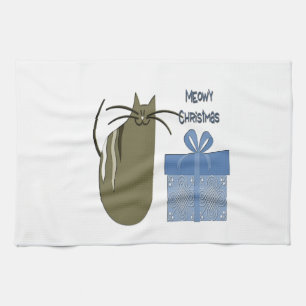Meowy Christmas Tea Towel