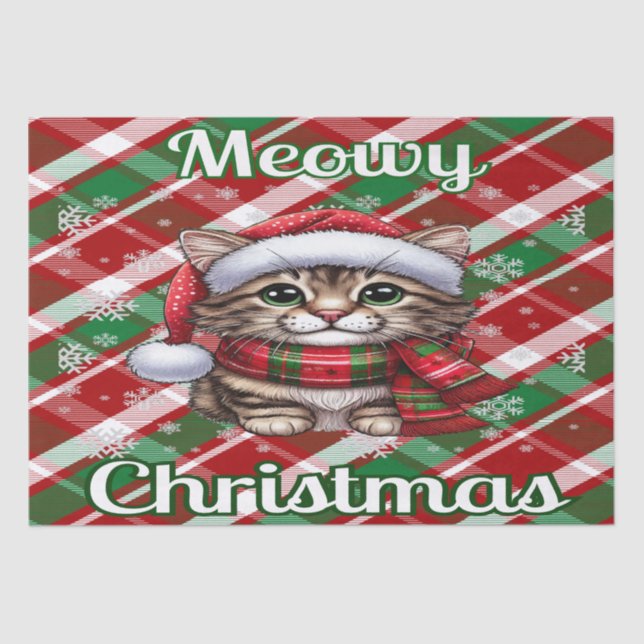 Meowy Christmas Tissue Paper (Front)