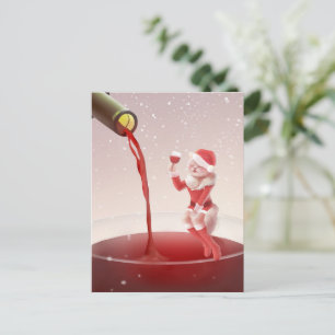 Meowy Christmas Toast Announcement Postcard