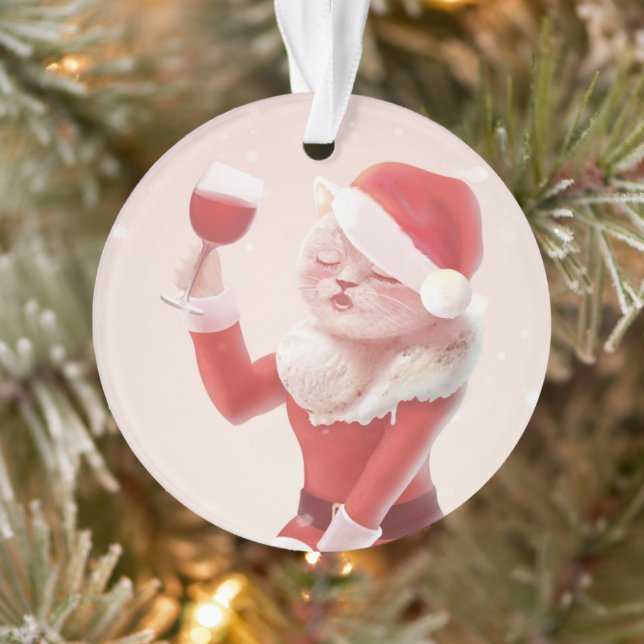 Meowy Christmas Toast Ornament (Tree)