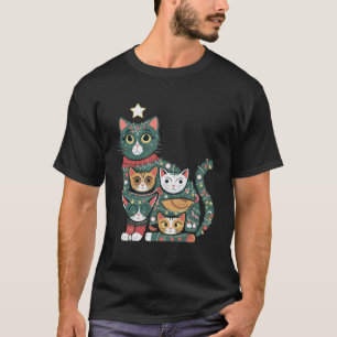 Meowy Christmas Tree: Festive Feline Fun T-Shirt