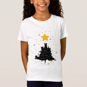 Meowy Christmas tree , funny cat christmas tree T-Shirt