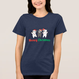 Meowy Christmas Tri-Blend Shirt