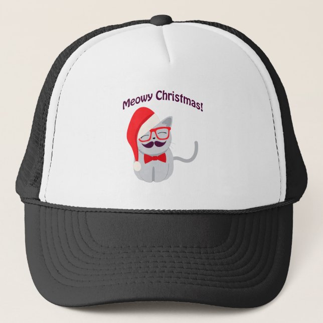 Meowy Christmas! Trucker Hat (Front)