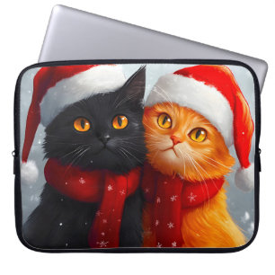 Meowy Christmas Winter Love Laptop Sleeve