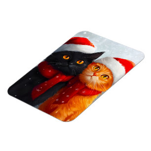 Meowy Christmas Winter Love Magnet