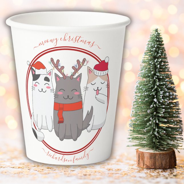 Meowy Christmas Xmas Cats Paper Cups (Creator Uploaded)