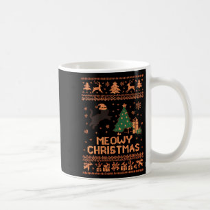 Meowy Christmas Xmas Tree Cat Ugly Sweater Pajamas Coffee Mug
