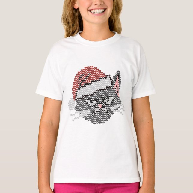 Meowy Christmas Ya Filthy Animal - Ugly Cat T-Shirt (Front)