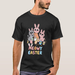 Meowy Easter Bunny Cats Animal Pet T-Shirt