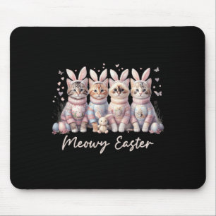 Meowy Easter Happy Easter Bunny Cats Pet Women Gir Mouse Pad