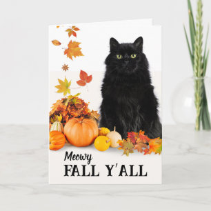 Meowy Fall Y all Halloween Black Cat Card