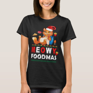 Meowy Foodmas Funny Cat T-Shirt