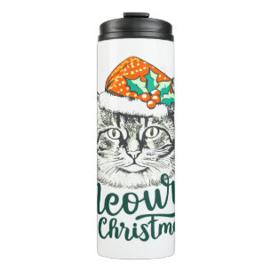 Meowy kitty Christmas Thermal Tumbler