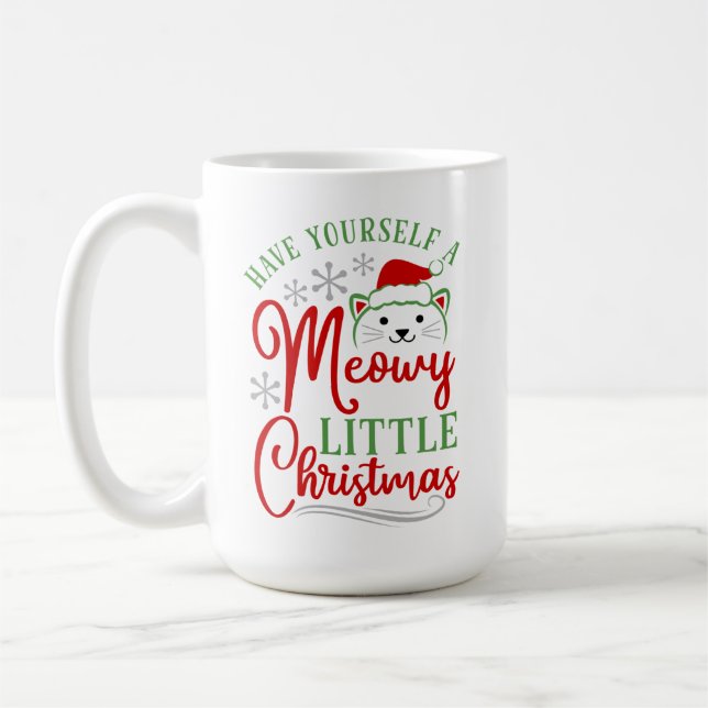 Meowy Little Christmas Coffee Mug (Left)