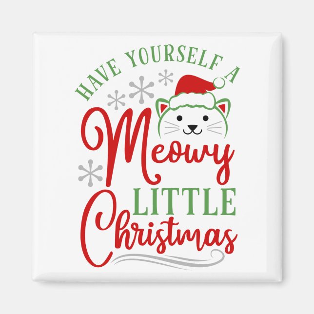 Meowy Little Christmas Magnet (Front)