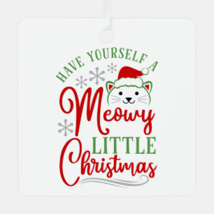 Meowy Little Christmas Metal Tree Decoration