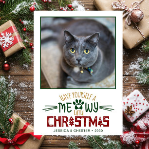 Meowy Little Christmas Photo Holiday Card