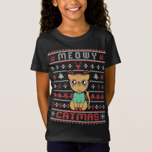 Meowy Merry Catmas - Cute Christmas Cat Ugly Sweat T-Shirt