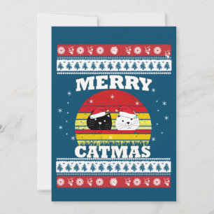 Meowy Merry Catmas Ugly Christmas Sweater Invitation
