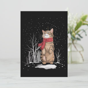 Meowy Xmas Cats Christmas Snow Kitten Funny Gift Invitation