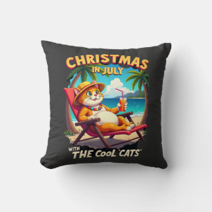 Meowy Xmas Summer Christmas In July Chillin Cool C Cushion