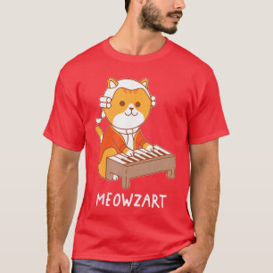 Meowzart Cat Pun Classical Music Piano Funny frien T-Shirt