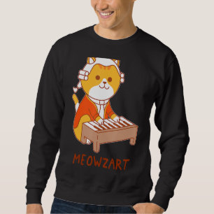 Meowzart Classical Music  Cat Piano Organ Player Sweatshirt