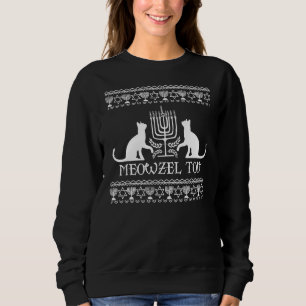 Meowzel Tov Cat Jewish Hanukkah Funny Ugly Sweater