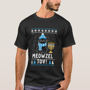 Meowzel Tov Cats Menorah Hanukkah Jewish Cat Chris T-Shirt