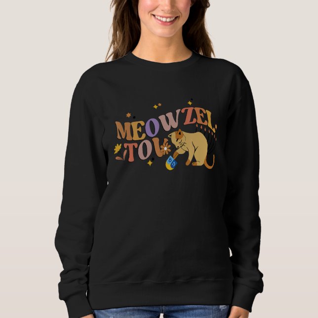 Meowzel Tov Chanukah Jewish Cat Hanukkah   Sweatshirt (Front)