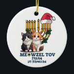 Meowzel Tov Cute Happy Hanukkah Ceramic Tree Decoration<br><div class="desc">Searching for great gifts for Chrismukkah,  Christmas or Hanukkah? Check out this item and our full collection of fun,  unique personalised items for that special someone in your circle.</div>