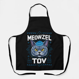 Meowzel Tov Hanukkah Jewish Cat Holiday Apron