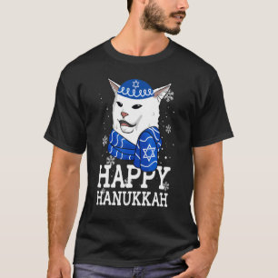 Meowzel Tov Happy Hanukkah Smudge Cat Meme  Holida T-Shirt