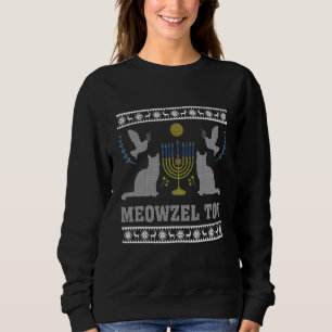Meowzel Tov Ugly Hanukkah Sweatshirt