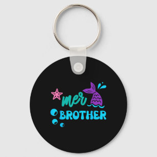 Mer Brother Mermaid Shirt Matching Family Gifts Key Ring