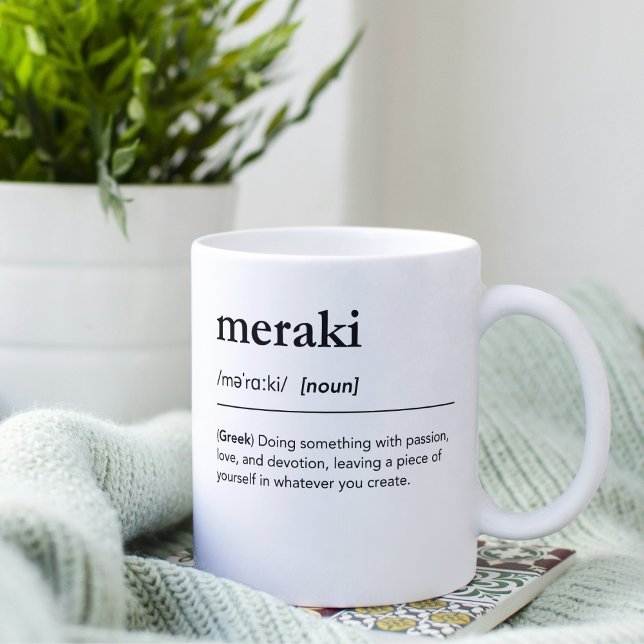 Meraki definition greek inspirational quote coffee mug (Creator Uploaded)