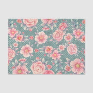 Meraki Pink Floral Series Design 15 Tissue Paper