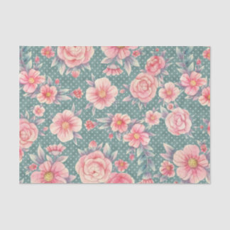 Meraki Pink Floral Series Design 15 Tissue Paper