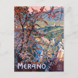 Merano Italy Vintage Italian Travel Poster Postcard