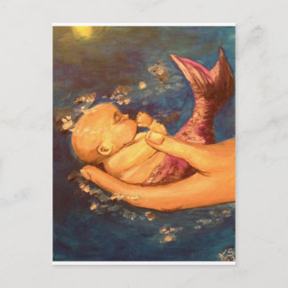 Merbaby at Night Postcard