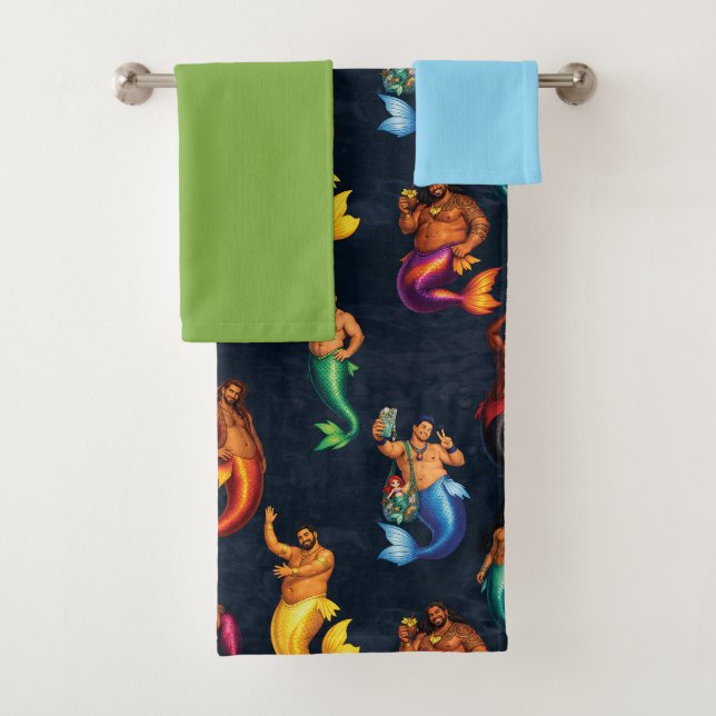 Merbear Lagoon Bath Towel Set (Insitu)