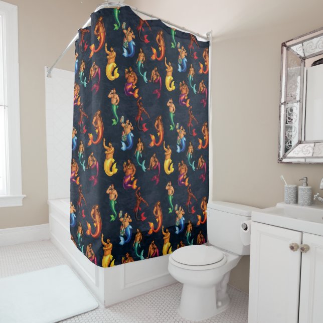 Merbear Lagoon Shower Curtain (In Situ)