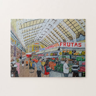 Mercado Central de Valencia Painting by Alfred Fox Jigsaw Puzzle