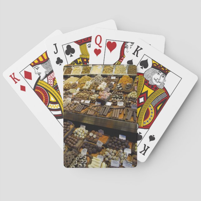Mercat de Sant Josep, assorted chocolate candy Playing Cards (Back)