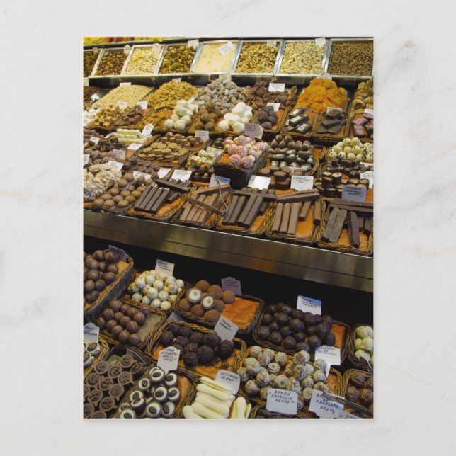 Mercat de Sant Josep, assorted chocolate candy Postcard (Front)