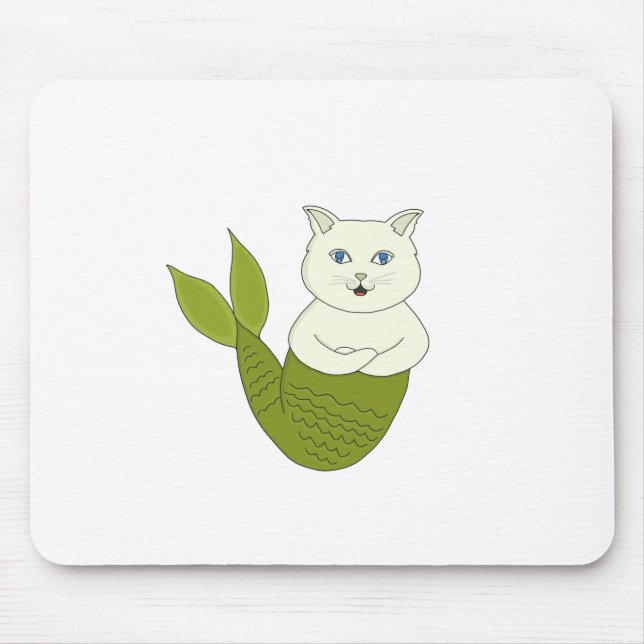 Mercat Purrmaid Merman Fish Cat Mouse Pad (Front)